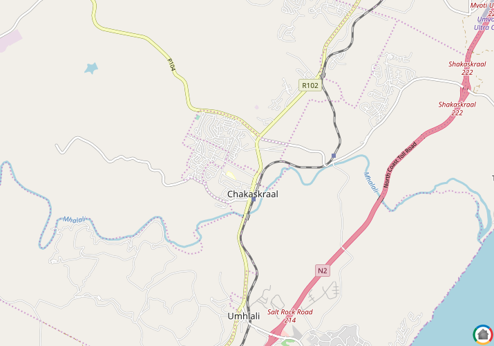 Map location of Shakaskraal